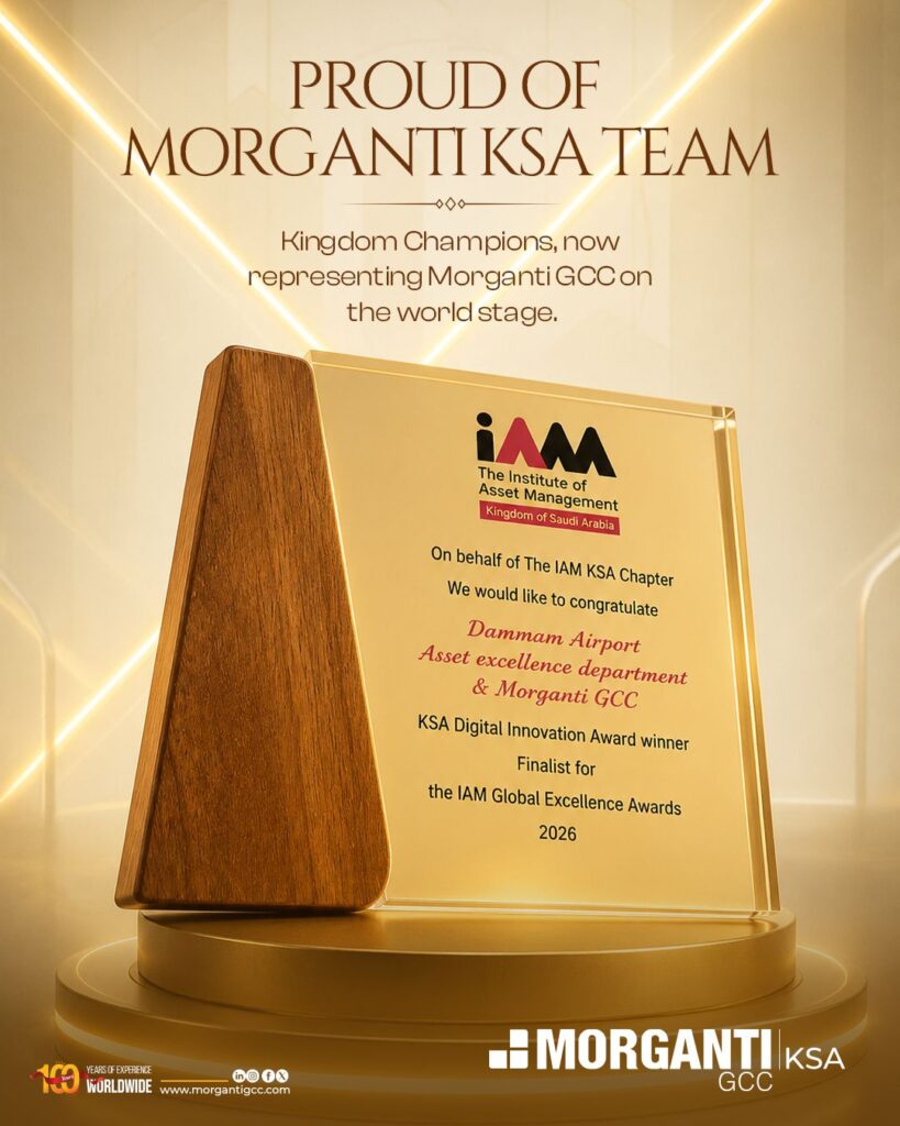 IAM award recognizing Dammam Airport and Morganti GCC for digital innovation in 2026